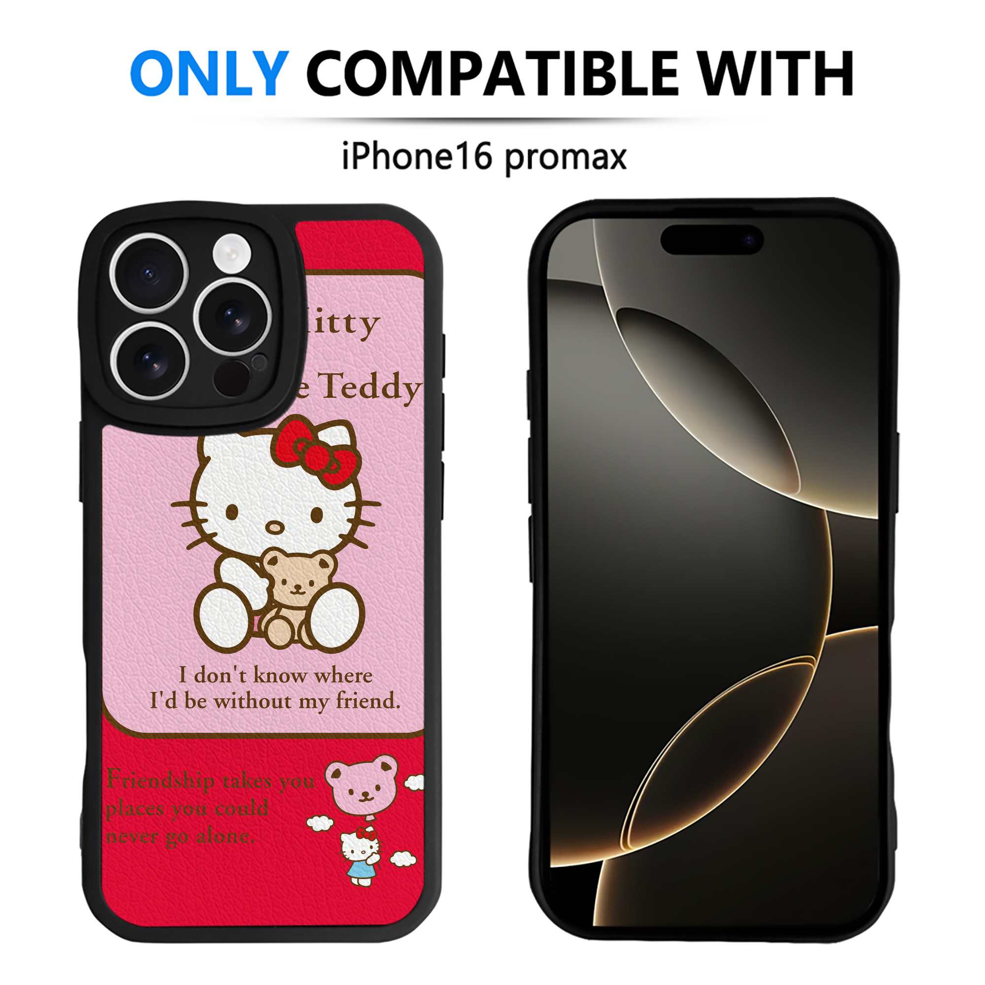 （画像用） Hello Kitty ハローキティ 【iPhone 16シリーズ対応】シリコンスマホケース（レザー調） 材質：シリコン